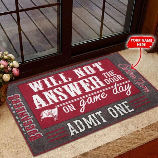 Tampa Bay Buccaneers Will Not Answer The Door On Game Day Personalized Doormat