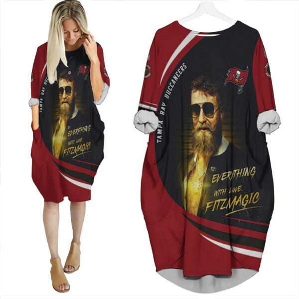 Ryan Fitzpatrick Tampa Bay Buccaneers 3D Batwing Pocket Dress Model a30669