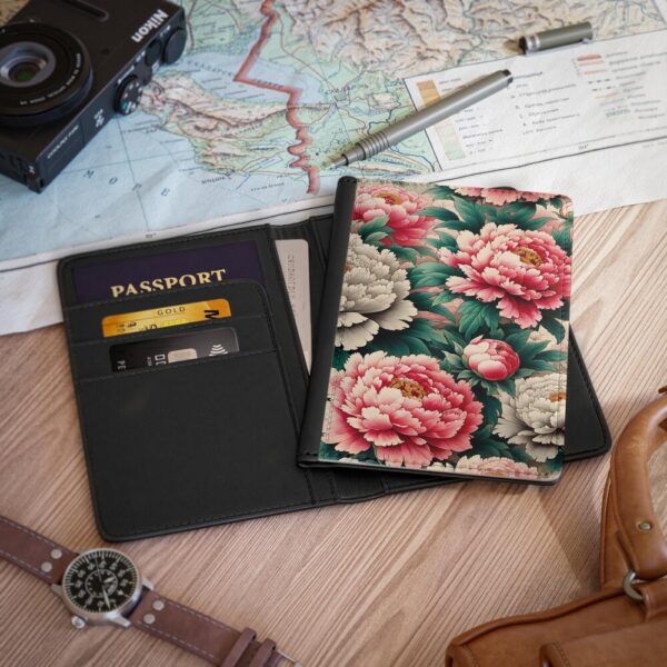 Passport Cover, Floral Travel Holder, Pink Peony Case, Japanese Art Style, Cute Passport Protector - Image 5